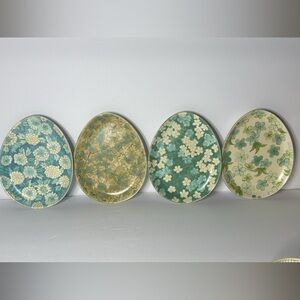 POTTERY BARND FLORAL EGG PLATE SET